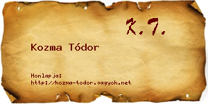 Kozma Tódor névjegykártya